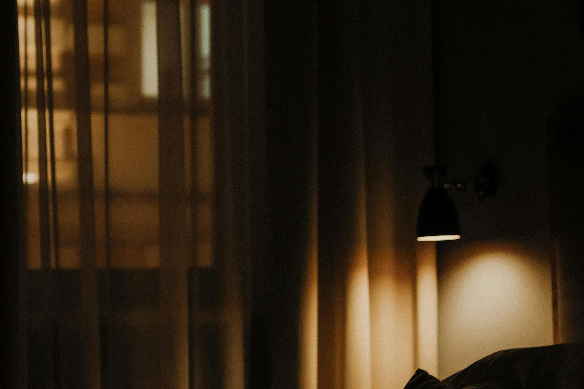 Quiet hotel room at night